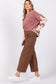 SAGE + FIG Wide Leg Cropped Pants - Mocha