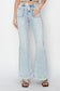 Risen High Rise Front Patch Pocket Flare Jeans - Acid Light