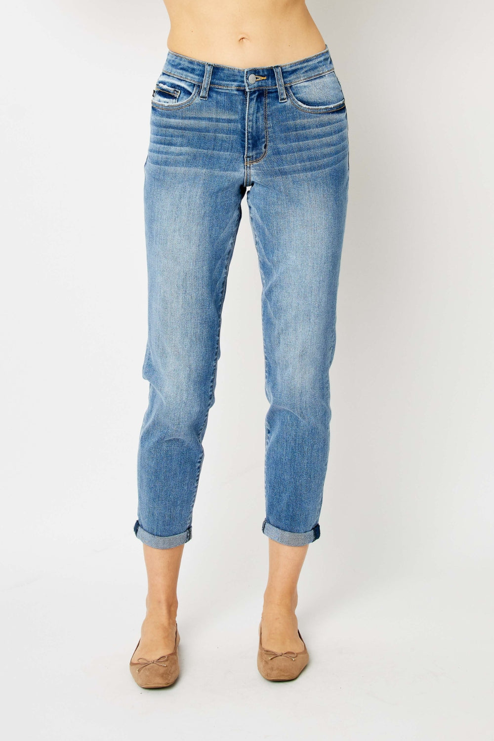 Judy Blue Cuffed Slim Jeans