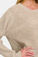 Zenana Waffle Sweater - Beige