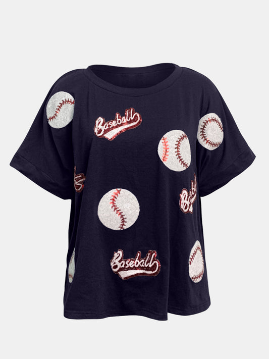 Sequin Baseball Top