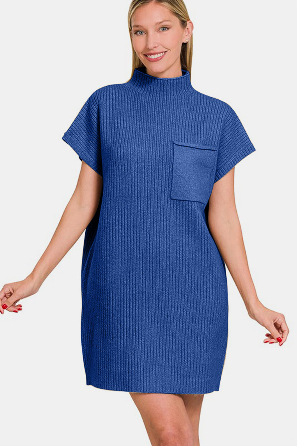 Zenana Sweater Dress - Navy