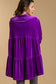 Umgee Button Down Tiered Top - Violet