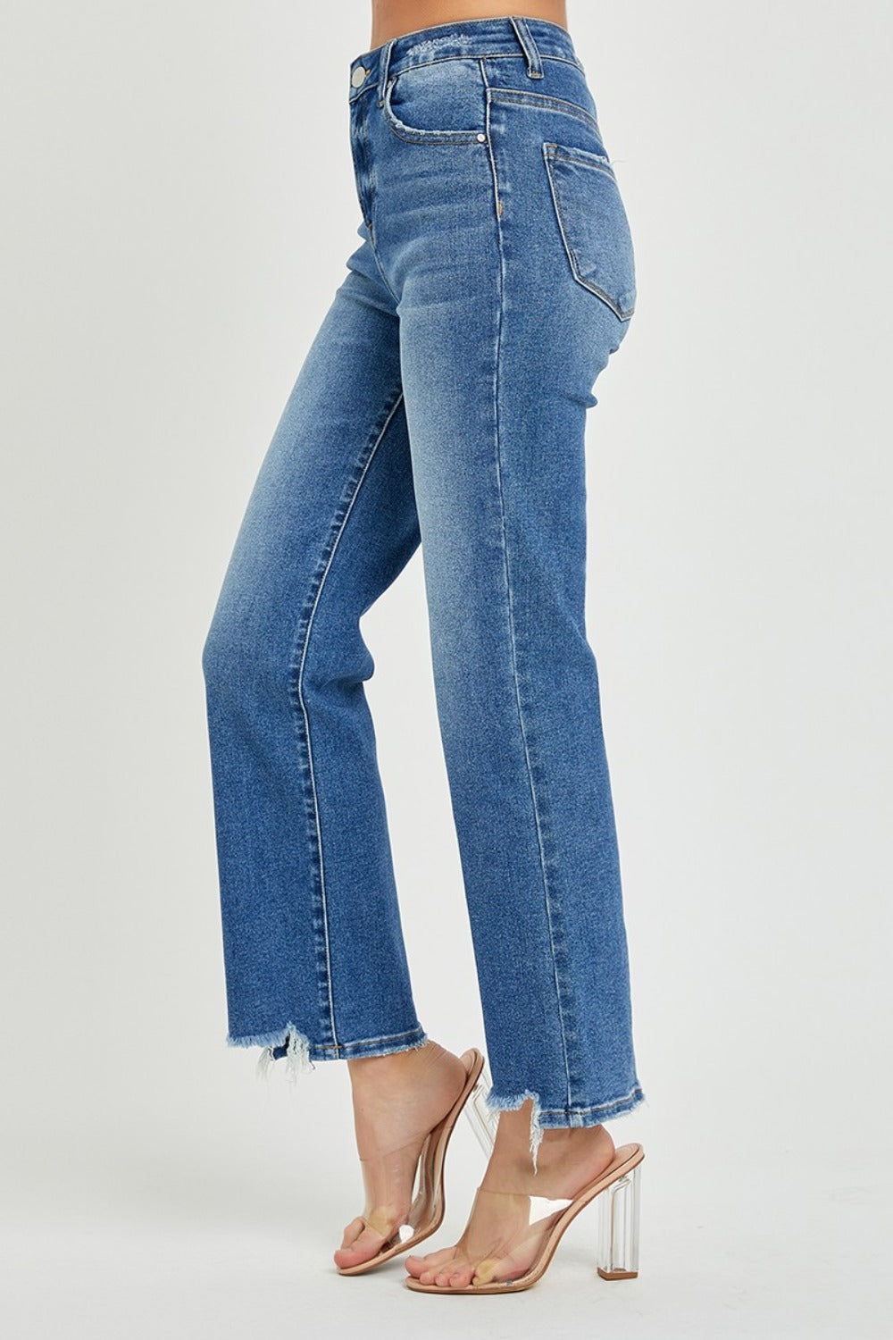 RISEN High Rise Straight Jeans - Dark