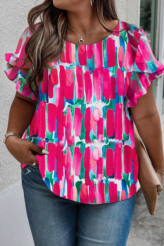 Plus Size Brushstrokes Top