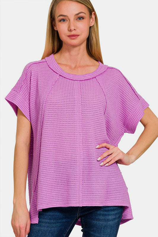 Zenana Lavender Waffle Top