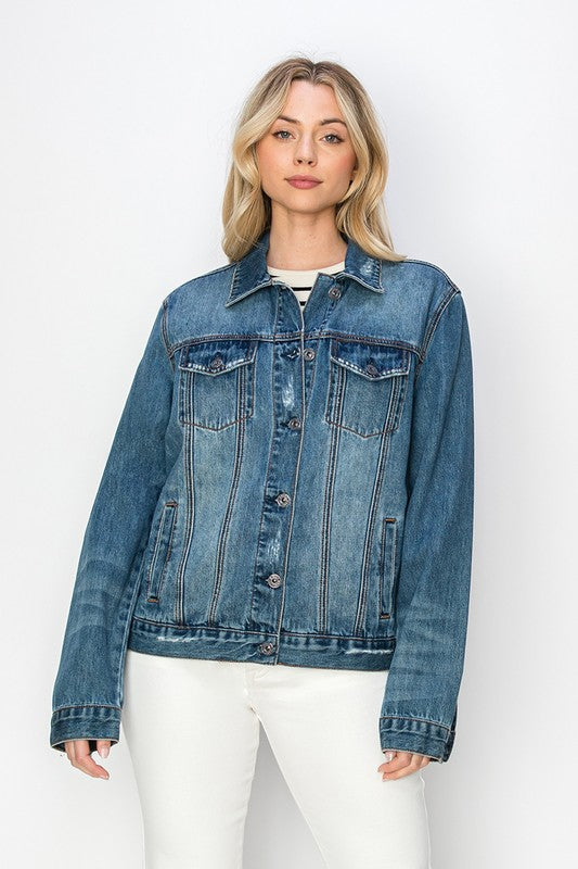 Risen Distressed  Denim Jacket