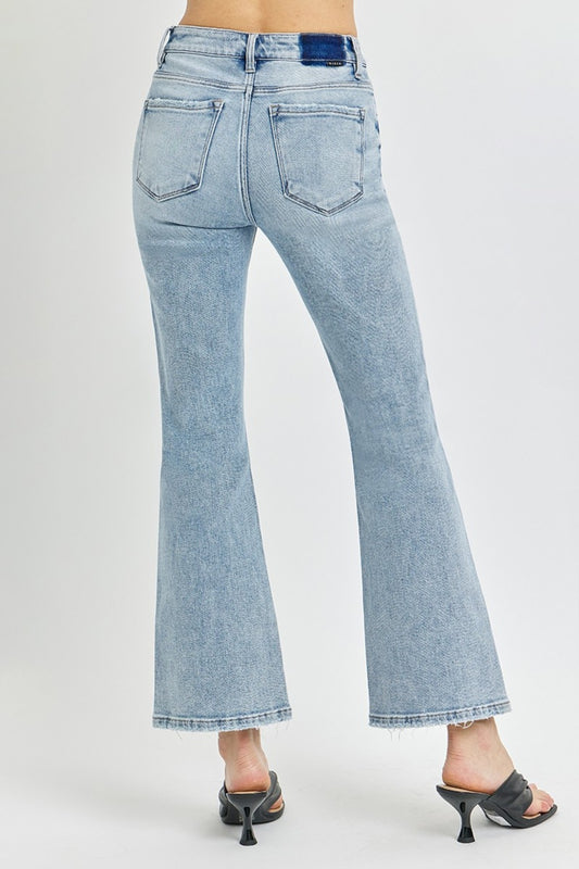 RISEN High Rise Ankle Flare Jeans - Light