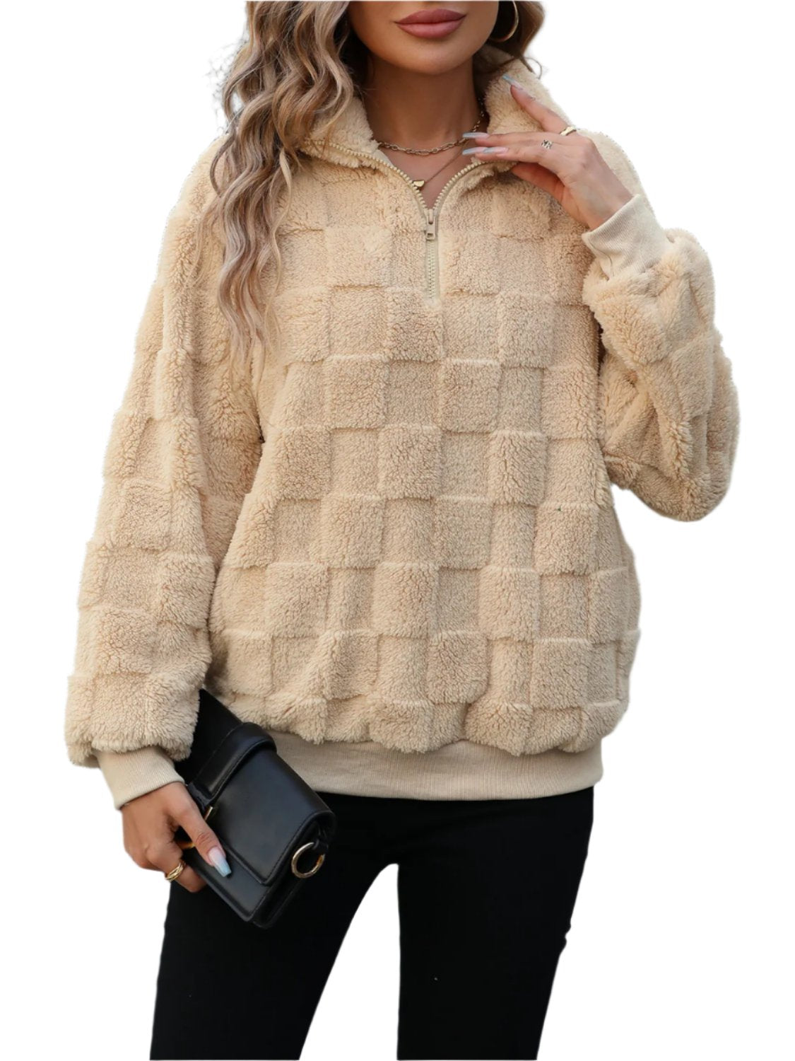 Teddy Checkered Sweatshirt