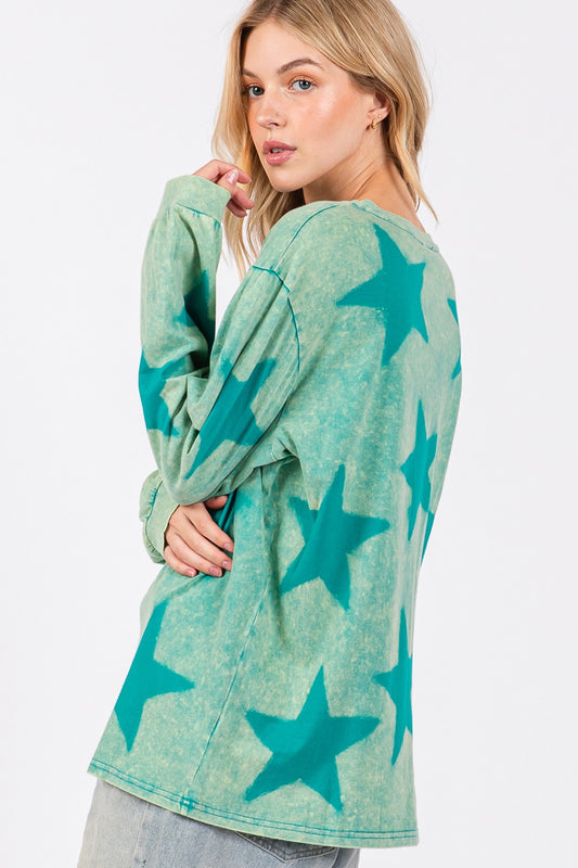 Turquoise Stars Top