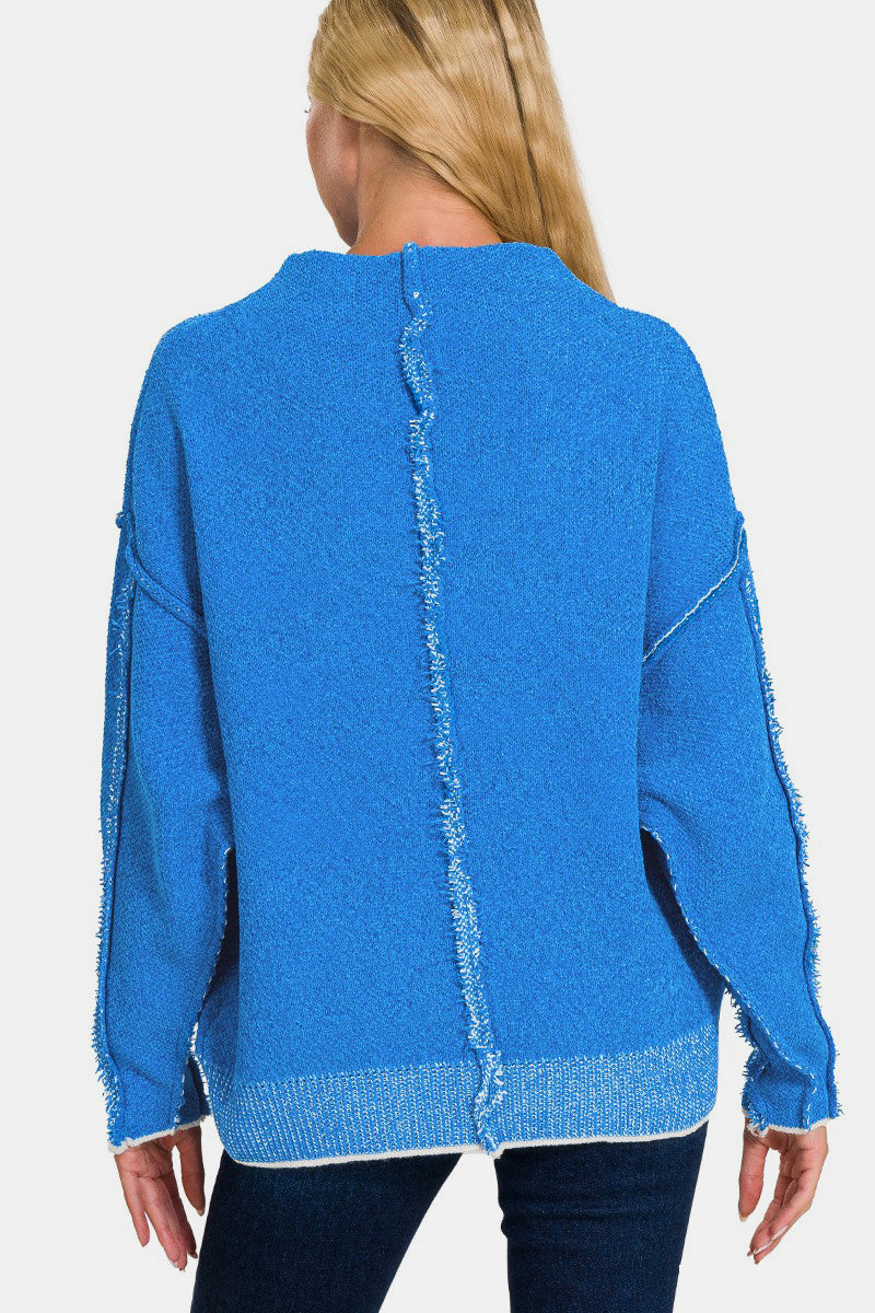 Zenana Ocean Blue Sweater