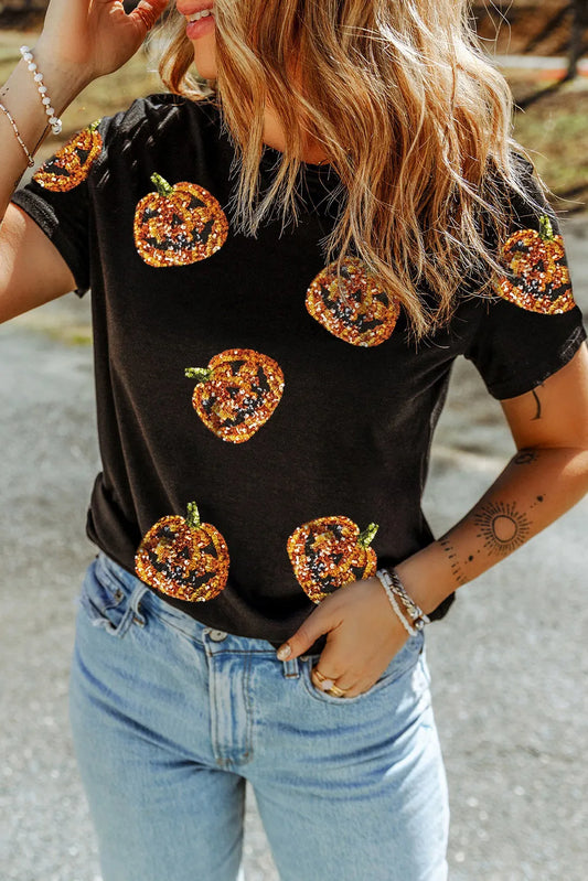 Sequin Pumpkin T-Shirt