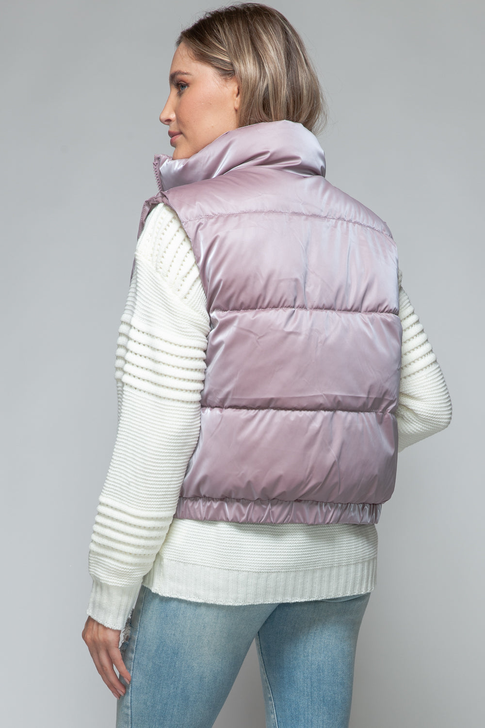 Get Puffy With It Vest - Dark Rose