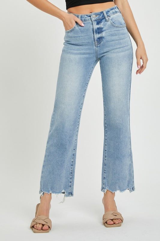 RISEN High Rise Straight Jeans - Light