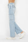 Judy Blue High Waist Straight Cargo Jeans - Light Wash