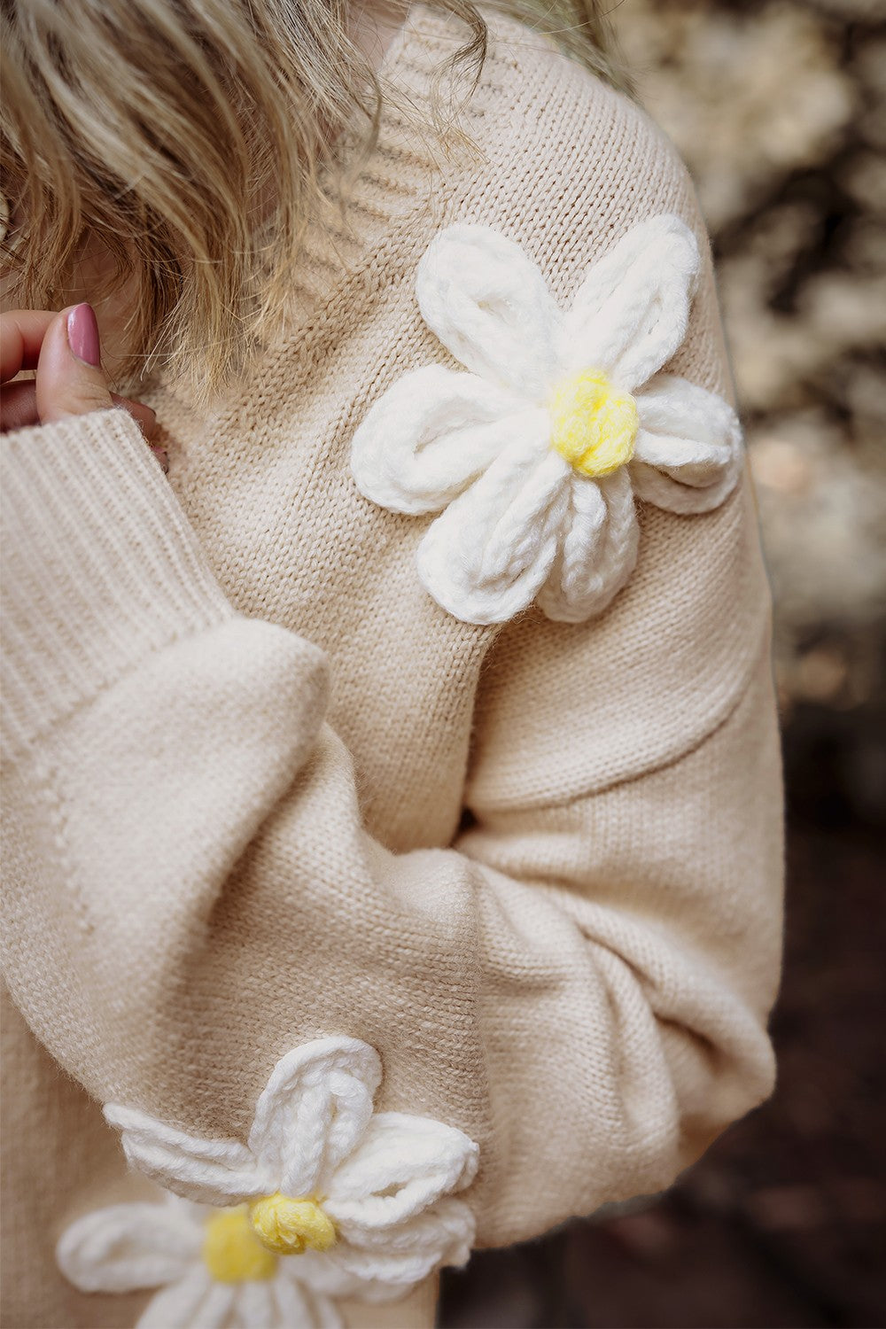 Eggshell Floral Cardigan