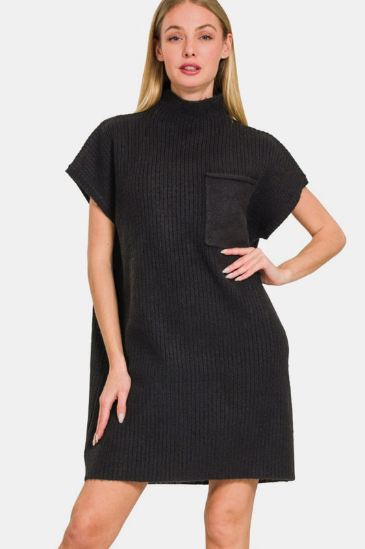 Zenana Sweater Dress - Black