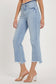 RISEN High Rise Raw Edge Crop Jeans - Light