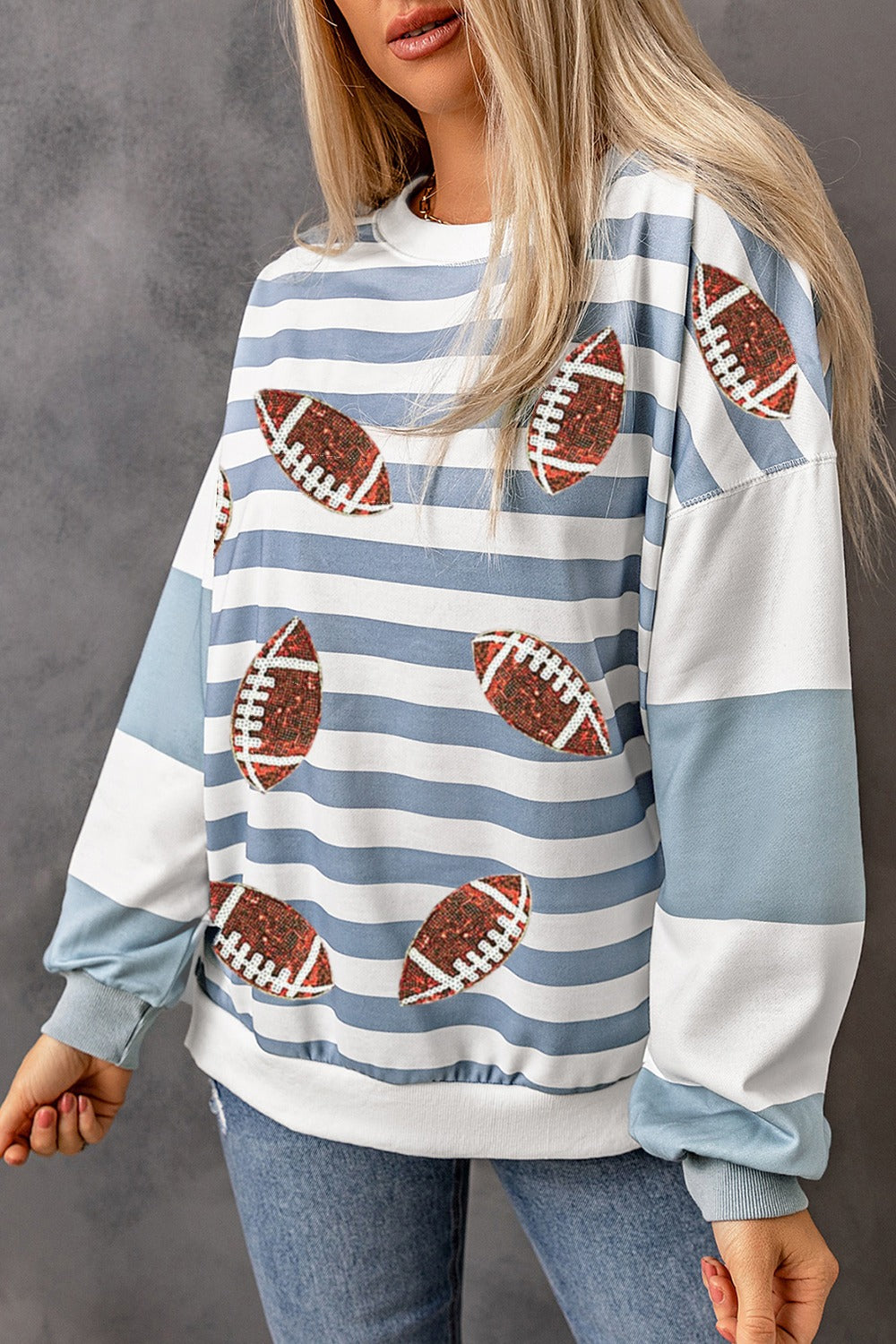 Light Blue Football Sweatshirt