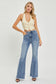 RISEN High Waist Raw Hem Flare Jeans - Medium