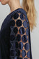 Umgee Polka Dot Lace Top - Navy