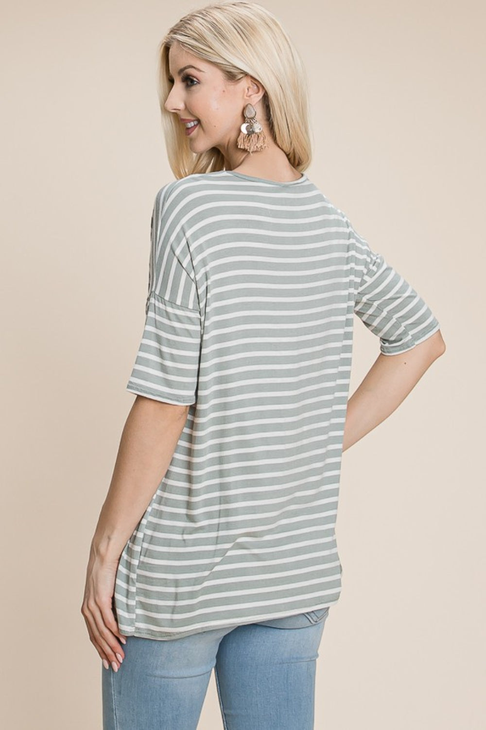 Sage Stripes Top