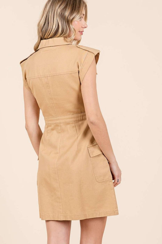 Cargo Cutie Dress - Camel