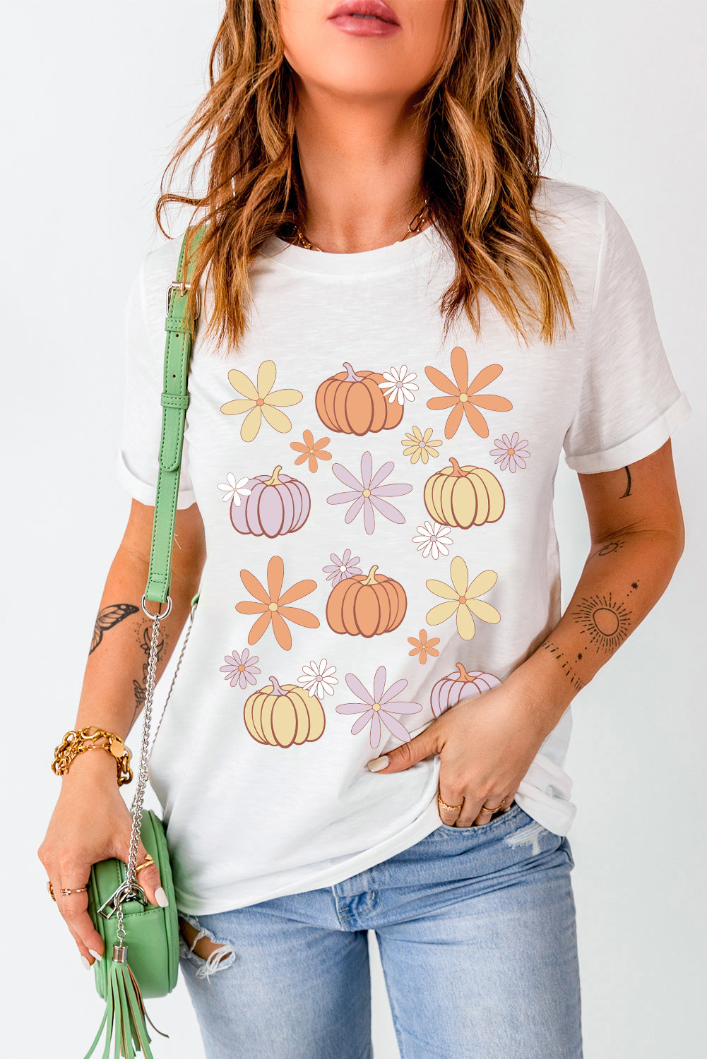 Pumpkins & Flowers T-Shirt