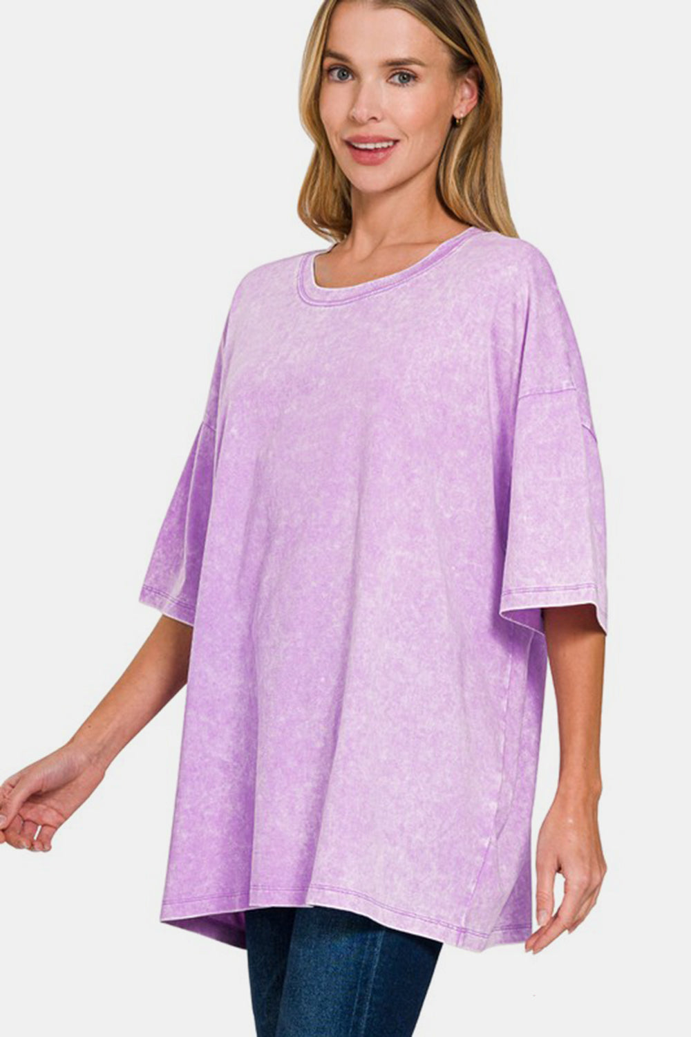 Zenana Oversized T-Shirt - Pink Purple