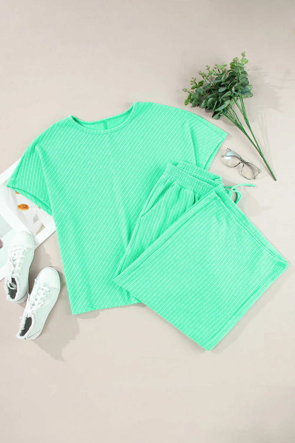 Plus Size Round Neon Green Set