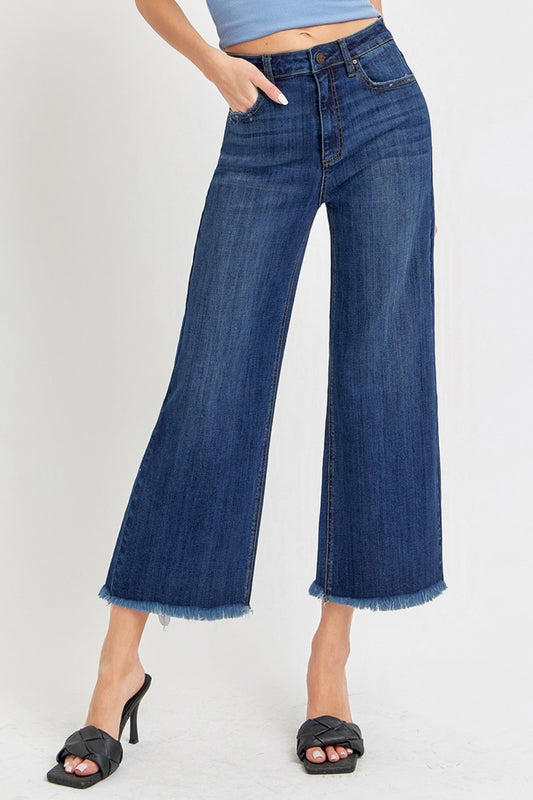 RISEN Cropped Wide Leg Jeans