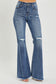 RISEN Distressed Flare Jeans