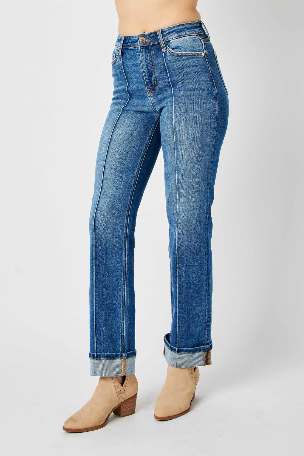 Judy Blue Front Seam Detail Straight Jeans