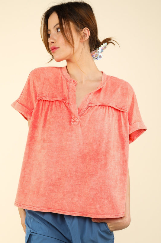 Wallis Top - Coral