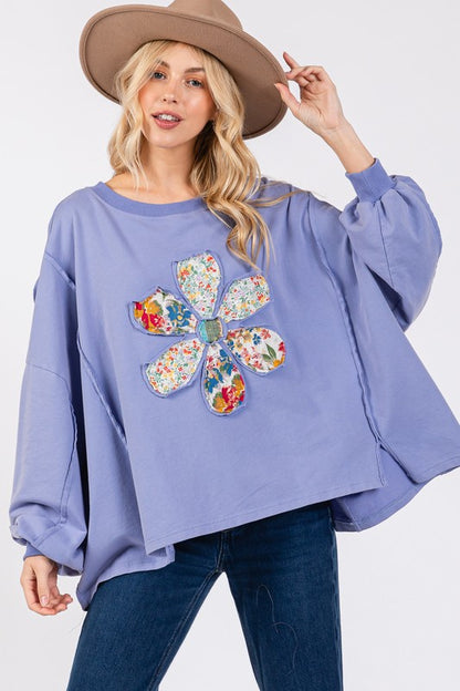 Flower Patch Top - Blue Purple