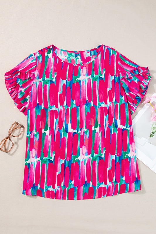 Plus Size Brushstrokes Top