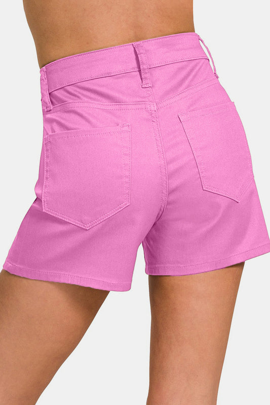 Zenana Mauve Denim Shorts