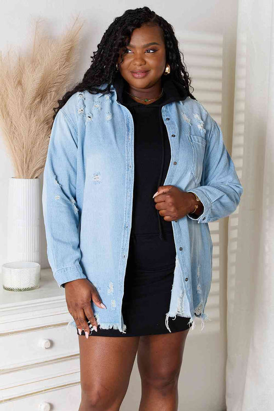 RISEN Distressed Denim Jacket