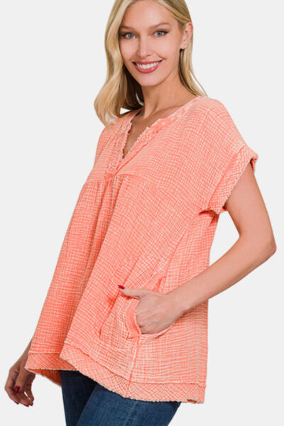 Zenana Coral Top