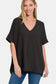 Zenana Black Short Sleeve Top