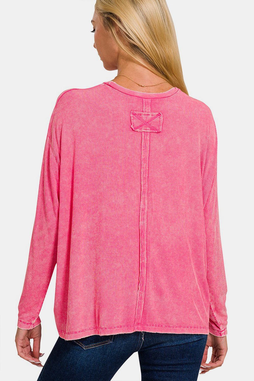 Zenana Pink Long Sleeve Tee