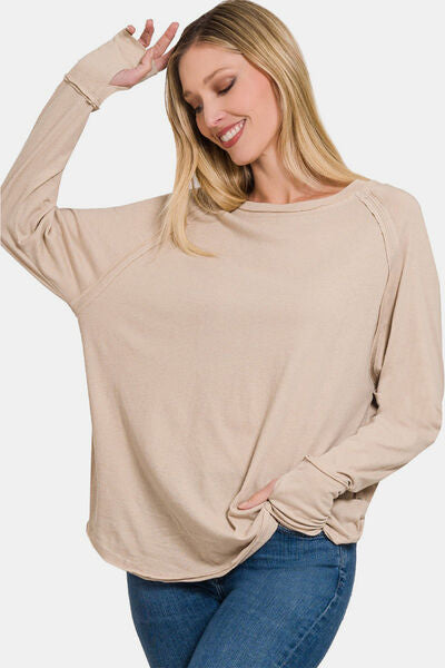 Zenana Mocha LS Top