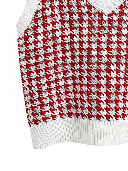 Henrietta Houndstooth Sweater Vest