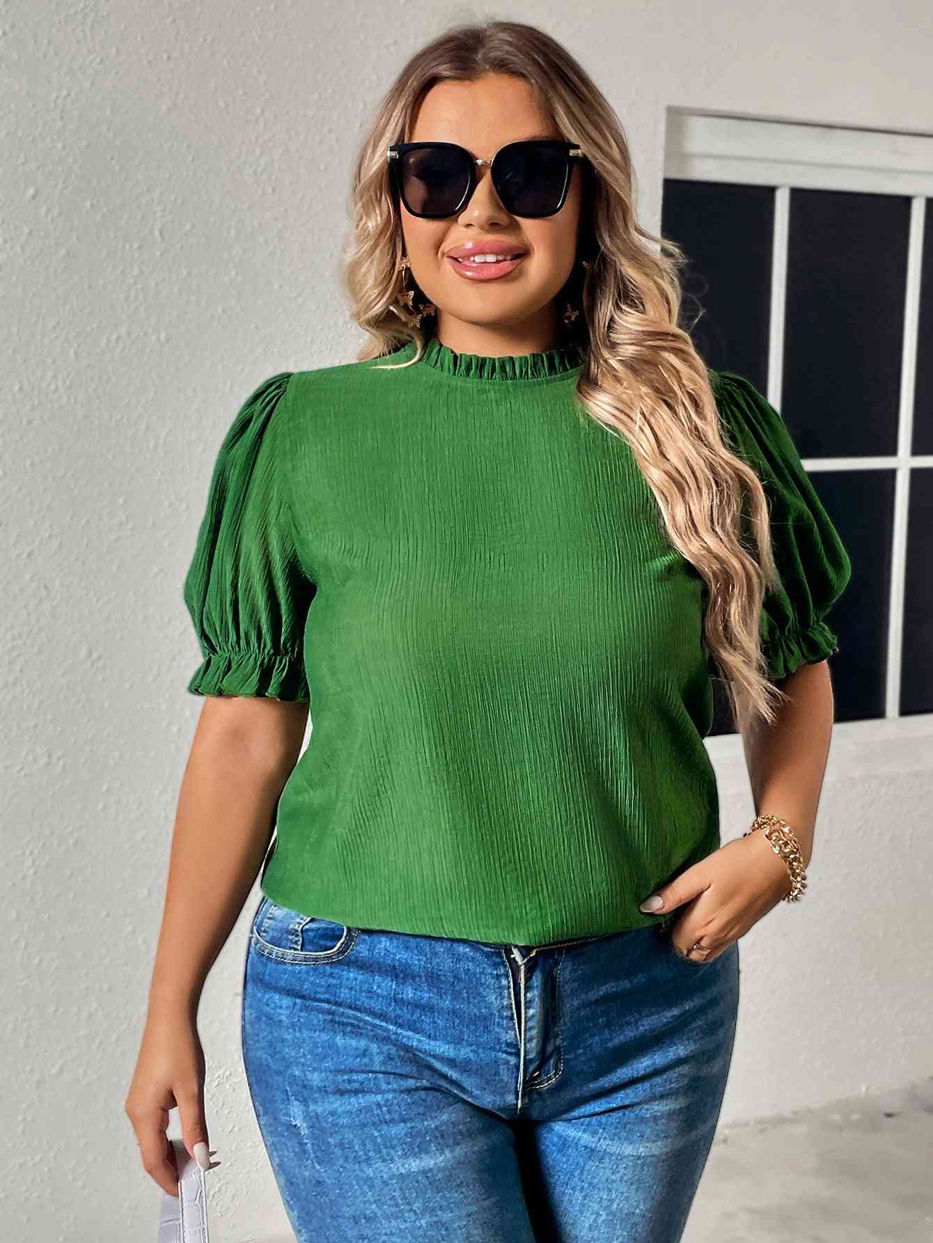 Evergreen High Neck Blouse