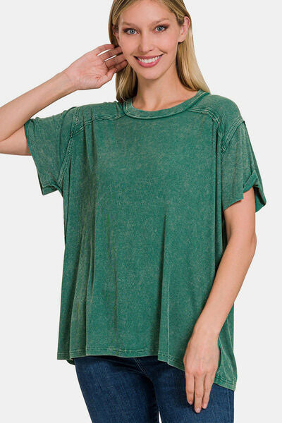 Zenana Green Ribbed Top