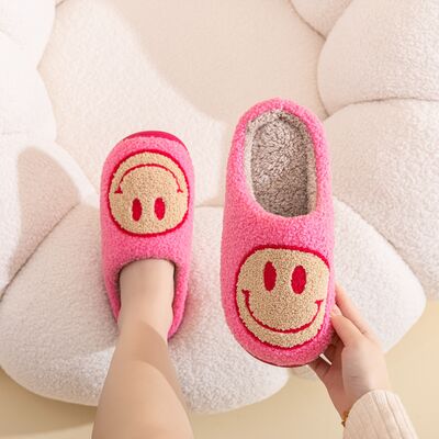 Pink and Yellow Smiley Face Slippers