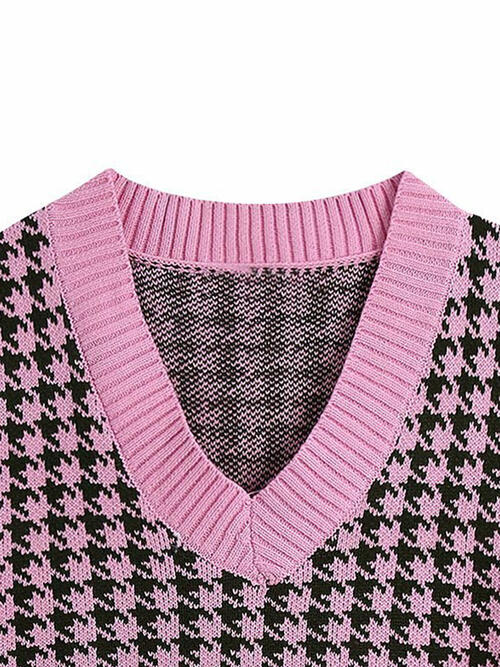 Henrietta Houndstooth Sweater Vest