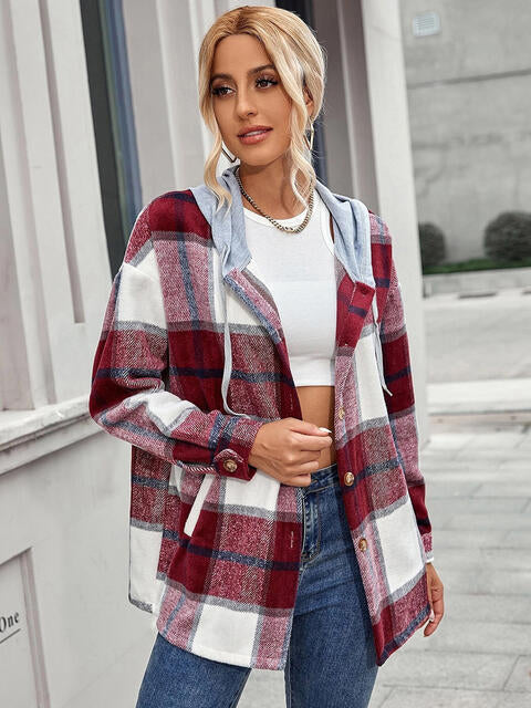 Pretty in Plaid Hooded Jacket with Pockets