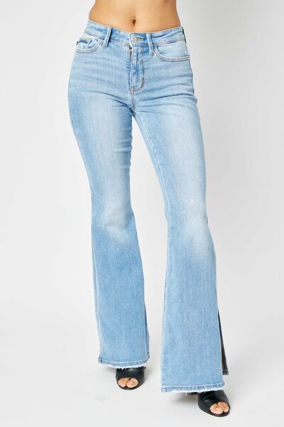 Judy Blue Raw Hem Flare Jeans