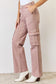 RISEN Mauve Cargo Wide Leg Jeans